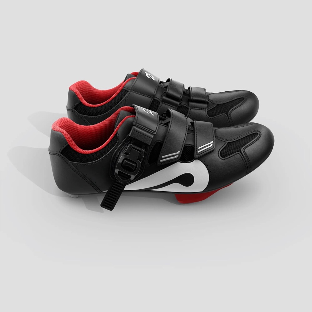 Peloton Women’s Cycling Shoes in Black and Red